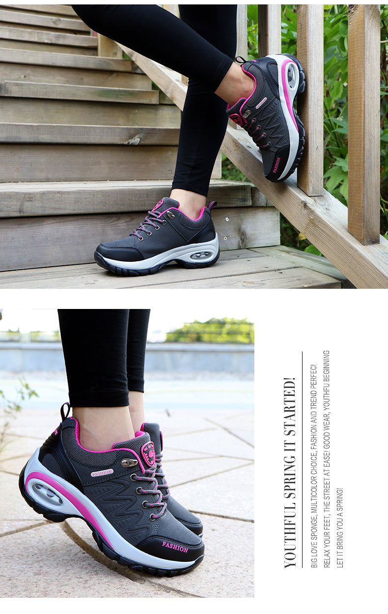 Women Walking sneakers Wedges Chunky Hiking